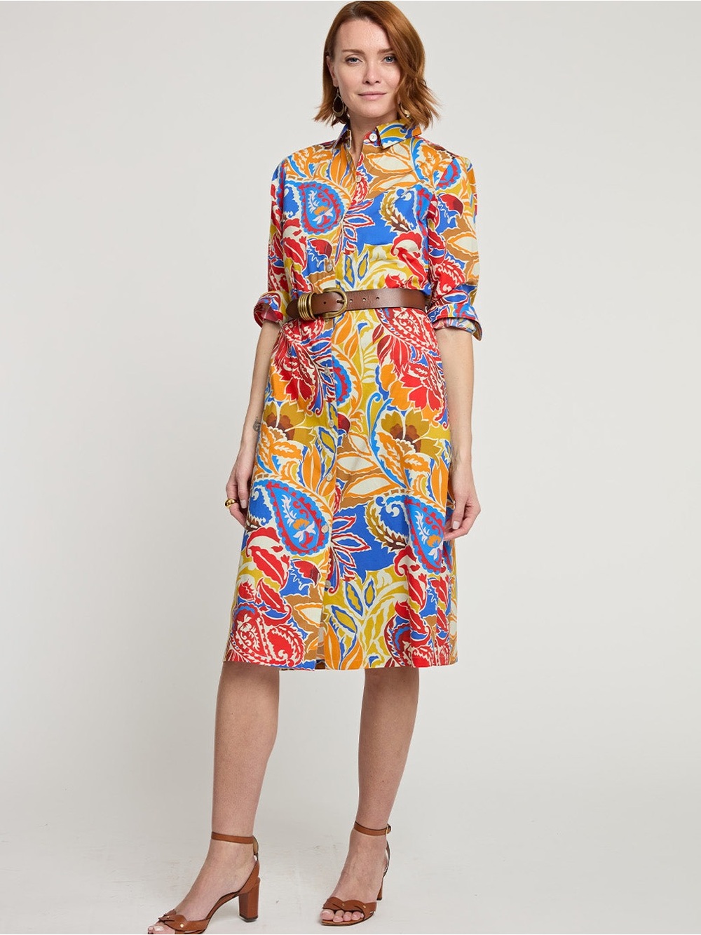 Hinson Wu Long Sleeve Tamron Dress in Botanical Paisley Size XL
